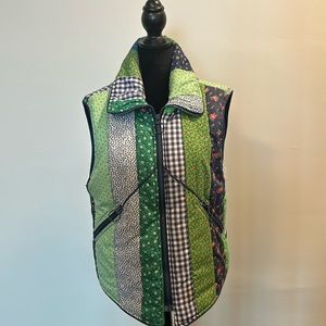 Vintage rare Marti Merritt floral patchwork quilted vest